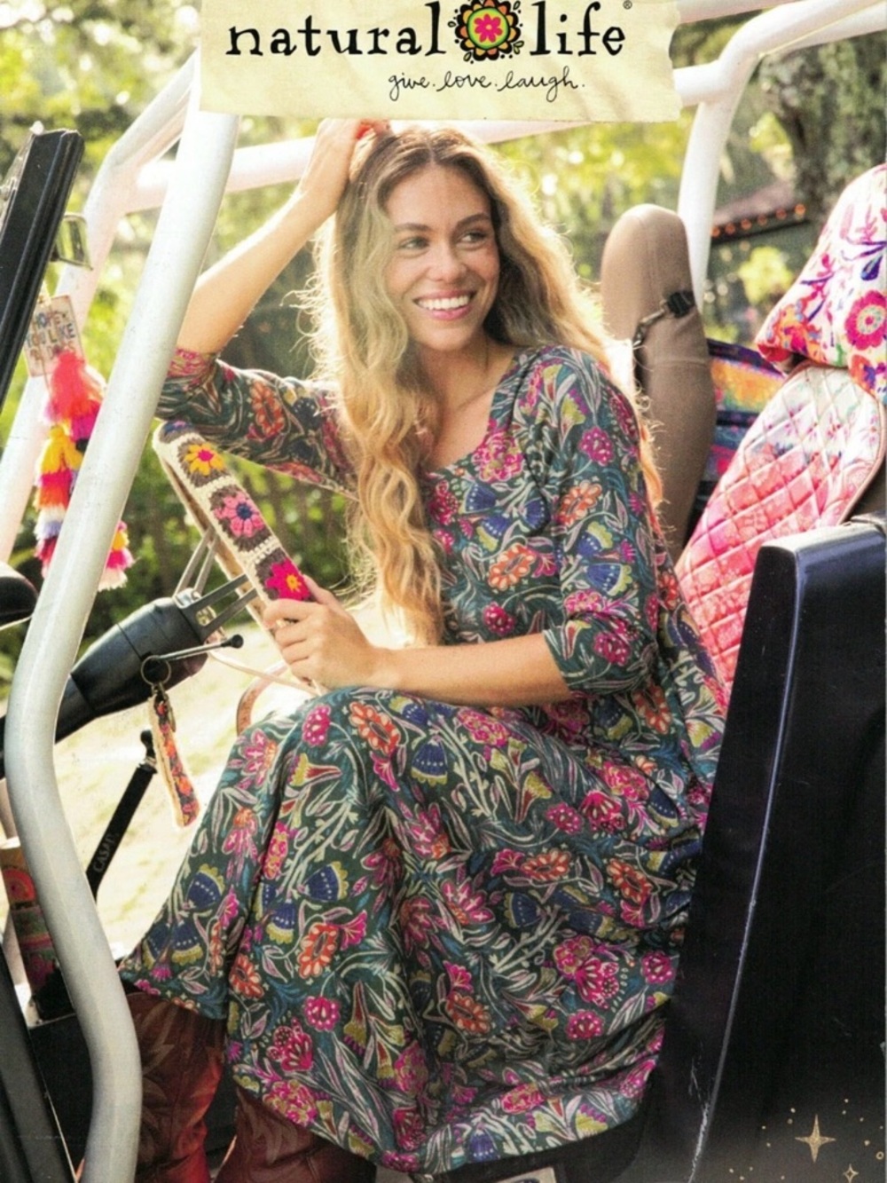 NATURAL LIFE Lottie Watercolor Floral Sweater Knit Dress.